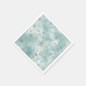 Elegantes Blue Silver Christmas Snowflake Muster Serviette (Ecke)