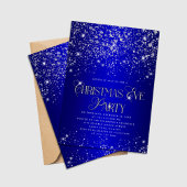 Elegantes Blue Silver Glitzer Weihnachten Party Einladung