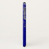 Elegantes Blue Silver Wirbel Benutzerdefiniertes S Case-Mate iPhone Hülle (Hinten/Links)