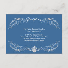 Elegantes Blue & Silver Wreath Monochromatic Weddi