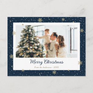 Elegantes Blue Snowflake Foto Weihnachten