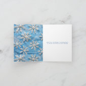 Elegantes Blue Snowflake Weihnachts-Foto Feiertagskarte (Innenseite)