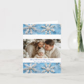 Elegantes Blue Snowflake Weihnachts-Foto Feiertagskarte (Vorderseite)