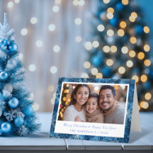 Elegantes Blue Snowflakes Weihnachten Foto