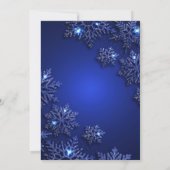 Elegantes Blue Snowflakes Weihnachtsunternehmen Einladung (Rückseite)