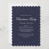 Elegantes Blue Starry Christmas Party Einladung (Vorderseite)