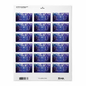 Elegantes Blue String Lights Rücksendeadresse-Labe Adressaufkleber (Vorne)