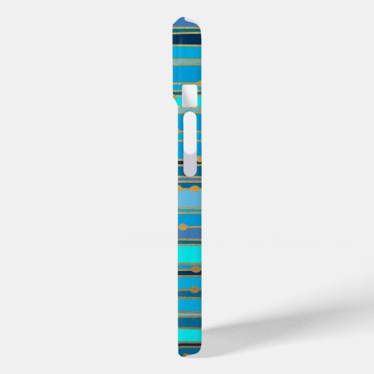 Elegantes Blue Stripes Muster Monogramm Case-Mate iPhone Hülle (Rückseite / Links)