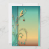 Elegantes Blue Sunset Butterfly Party Template Einladung (Rückseite)