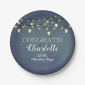 Elegantes Blue Surprise Retirement Party Pappteller (Vorderseite)