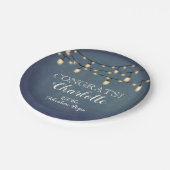 Elegantes Blue Surprise Retirement Party Pappteller (Schrägansicht)