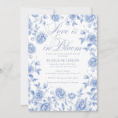 Elegantes Blue Toile Chinoiserie Brautparty Einladung (Vorderseite)