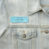 Elegantes Blue Water Calligraphy Script Aqua Moder Namensschild (Beispiel)