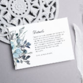 Elegantes Blue Watercolor Blumenzettel RSVP Karte
