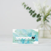 Elegantes Blue Watercolor Dragonfly Salon & Wellne Treuekarte (Stehend Vorderseite)