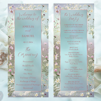 Elegantes Blue Watercolor Floral Flat Program Programm