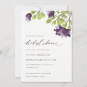 ELEGANTES BLUE WATERCOLOR FLORAL GOLD BRAUTPARTY EINLADUNG (Vorderseite)