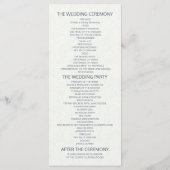 Elegantes Blue Watercolor Floral Wedding Program Programm (Rückseite)