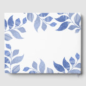 Elegantes Blue Watercolor Foliage Bat Mitzvah Gästebuch (Rückseite)