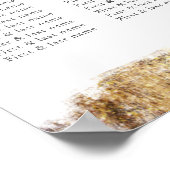 Elegantes Blue Watercolor Gold Hochzeitsszenario Poster (Ecke)