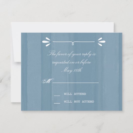 Elegantes Blue Watercolor UAWG RSVP Karte (Vorderseite)