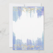 Elegantes Blue Watercolor und Gold | Bestätigung Einladung (Rückseite)