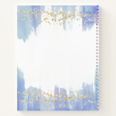 Elegantes Blue Watercolor und Gold | Notizblock (Rückseite)