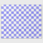 Elegantes Blue Wave Checkerboard-Gemälde Geschenkpapier (Flach)