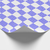 Elegantes Blue Wave Checkerboard-Gemälde Geschenkpapier (Ecke)