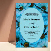 Elegantes Blue Wedding Einladung Template