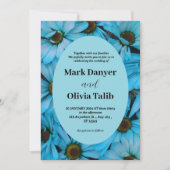 Elegantes Blue Wedding Einladung Template (Vorderseite)