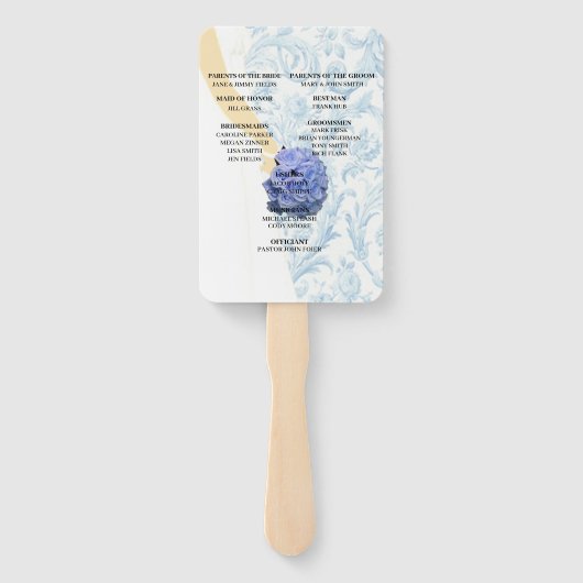 Elegantes Blue Wedding Gown Programm Fächer (Rückseite)