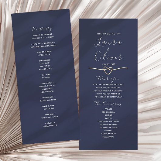 Elegantes Blue Wedding Programm