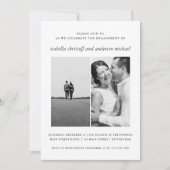 Elegantes Blue Wedding Verlobung Foto Einladung (Vorderseite)