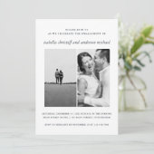 Elegantes Blue Wedding Verlobung Foto Einladung (Stehend Vorderseite)