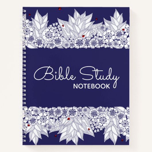 Elegantes Blue White Bible Notebook Notizblock (Vorderseite)