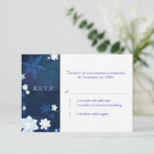 Elegantes Blue & White Boho Winter Wedding UAWG RSVP Karte (Stehend Vorderseite)