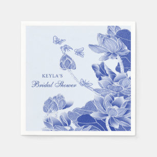 Elegantes Blue White Chinoiserie Brautparty Serviette