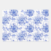 Elegantes Blue White Chinoiserie New Orleans Club Geschenkpapier Set (Vorderseite)