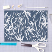 Elegantes Blue & White Foliage Blätter Seidenpapier (Handwerk)