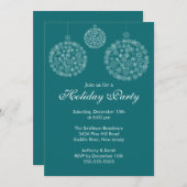 Elegantes Blue & White Holiday Weihnachten Party Einladung (Vorne/Hinten)