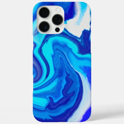 Elegantes Blue & White Marble Design Phone Case (Rückseite)