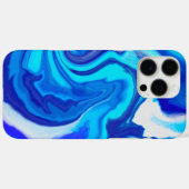 Elegantes Blue & White Marble Design Phone Case (Rückseite (Horizontal))