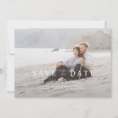 Elegantes Blue-White-Overlay-Foto Hochzeit Save The Date (Vorderseite)
