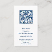 Elegantes Blue & White Portrait Visitenkarte (Vorderseite)