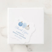 Elegantes Blue & White Pumpkins Herbst Brautparty Geschenkanhänger (Beispiel)