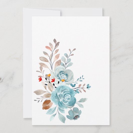 Elegantes Blue Wildblumen Black Mother Day Brunch Einladung (Rückseite)