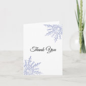 Elegantes Blue Winter Snowflakes Beileid Vielen Da Dankeskarte (Vorderseite)