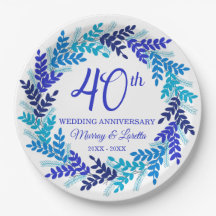 Elegantes Blue Wreath Party zum 40. Jubiläum