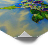 Elegantes Blueberry-Aquarellbild Poster (Ecke)